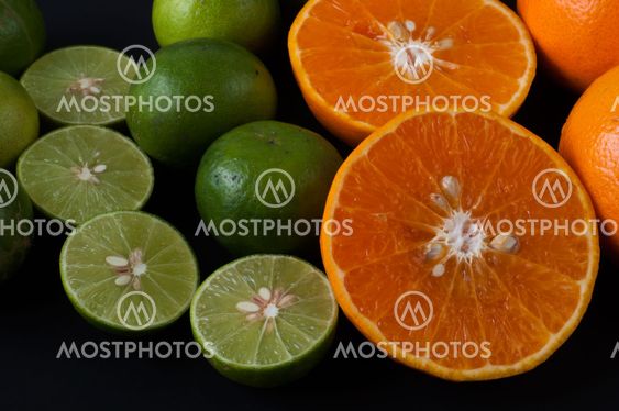 Fresh lemon and orange