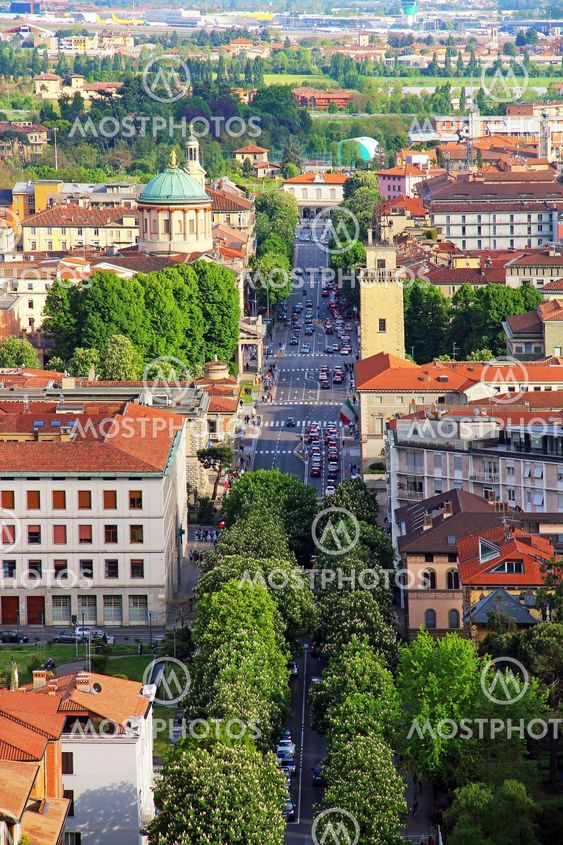 Bergamo lower town, Italy