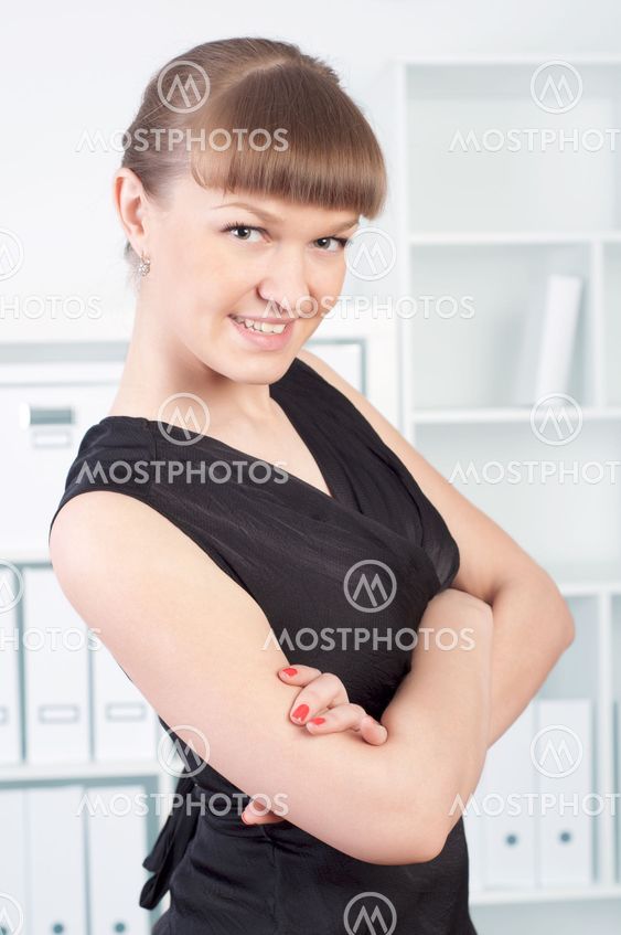 woman works in the office