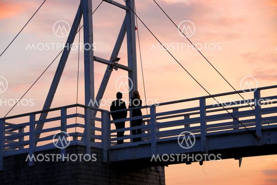 Couple watching sunset
