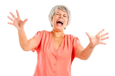 Stressed old woman