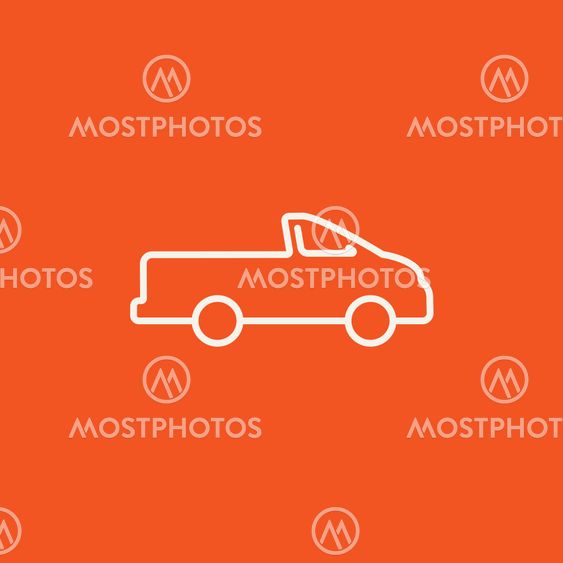 Pick up truck line icon.