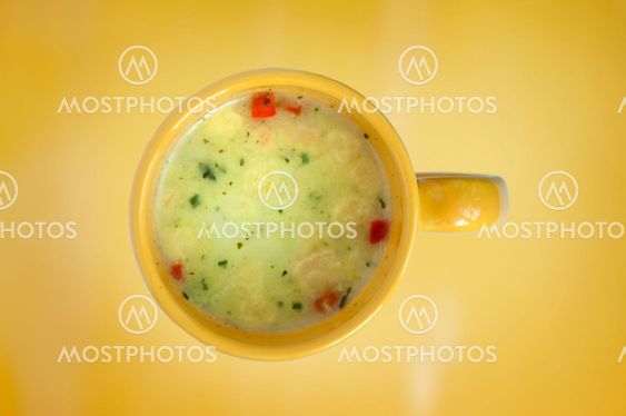 Vegetable soup in a cup