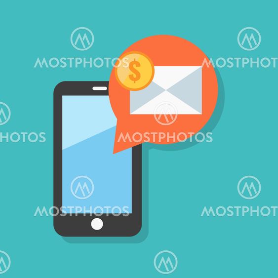 M-commerce concept. Flat design stylish.