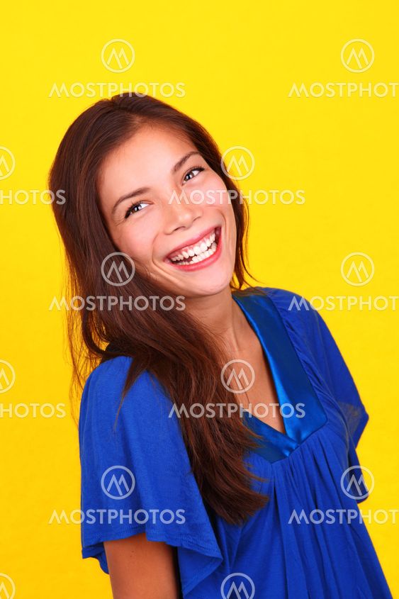 Laughing ethnic woman
