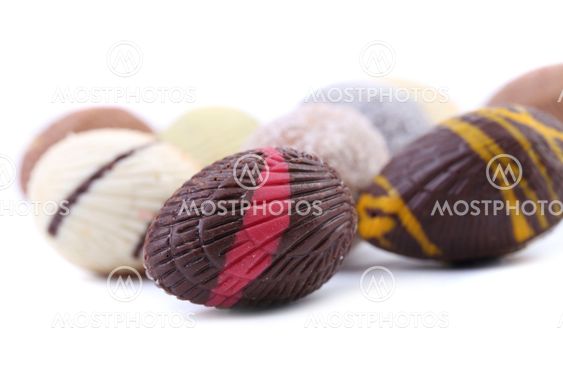 Chocolate seashells and stones.