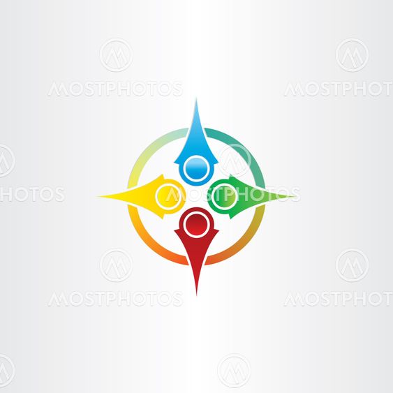 color compass arrows symbol