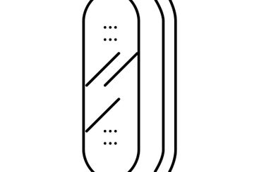 skateboard deck skate sport line icon vector illustration