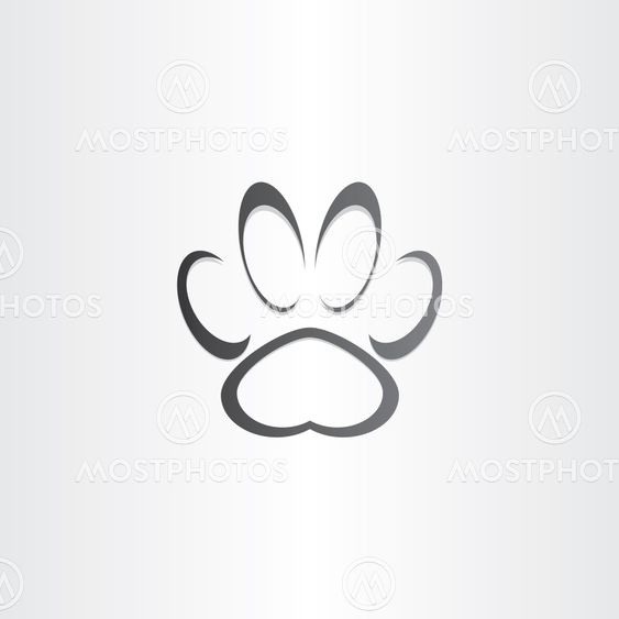 dog footprint stylized icon