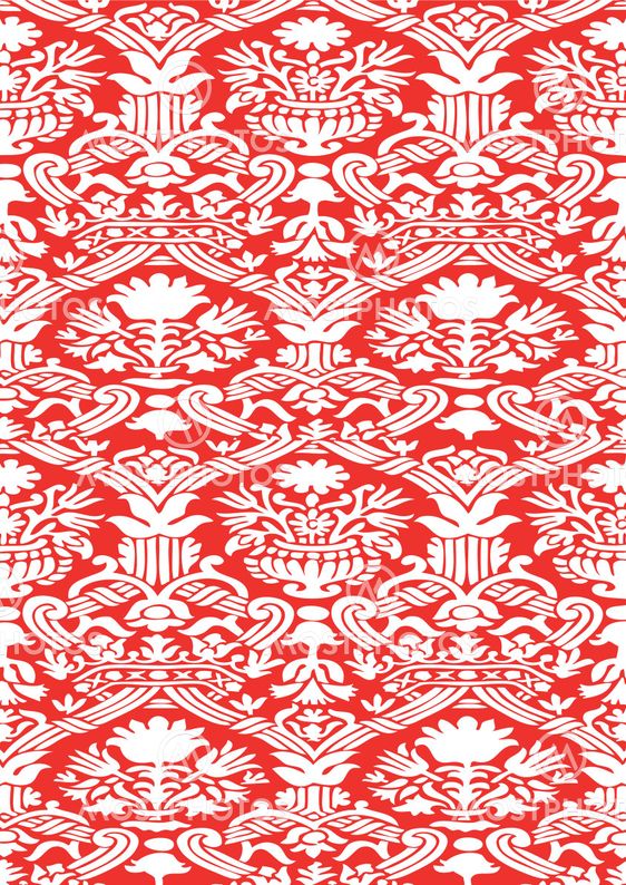 Red and white Seamless abstract hand-drawn floral pattern, vintage background. Seamless pattern can be used for wallpaper, pattern fills, web page background, surface textures, packaging, invitations