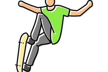 skateboard tricks color icon vector illustration