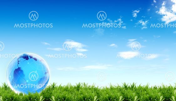 Planet Earth goes on a vacation at a beautiful green meadow