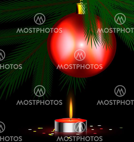 red festive candle