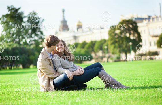Happy couple enjoying sunny day together