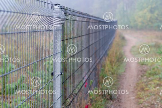 Long security metal rod fence