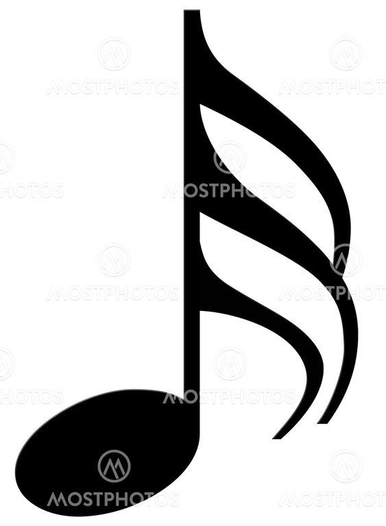 Thirty-second note on a white background