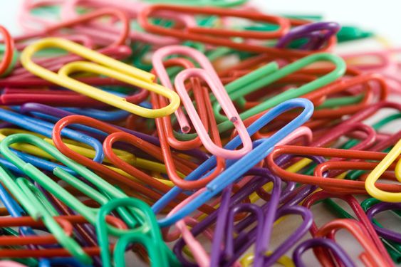 Pile of Coloured Paperclips