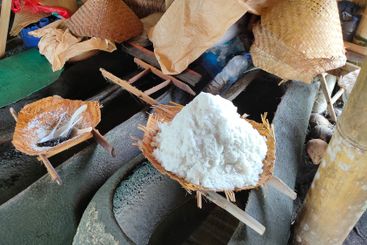 kusamba village, bali, indonesia, traditional sea salt...