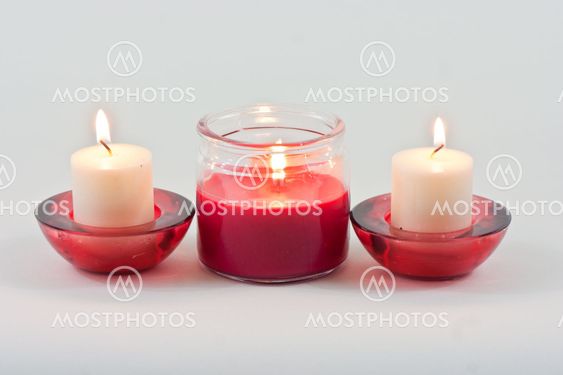 Three Candles in a line