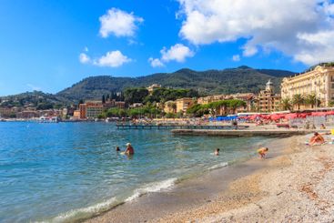 View of the coast of Santa Margherita Ligure, Italy