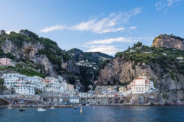 View of Atrani on the Amalfi Coast in Italy