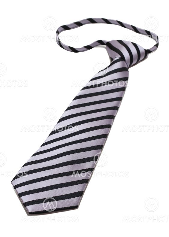 Male striped tie isolated on white background