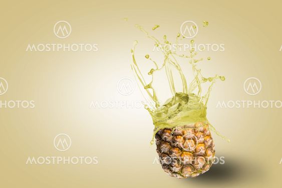 fresh pineapple juice spills