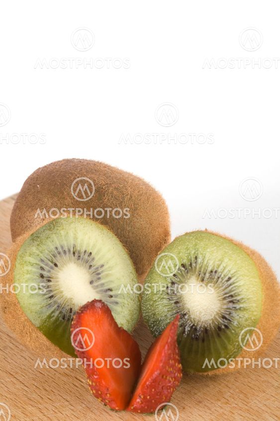 Kiwi and fresh strawberry