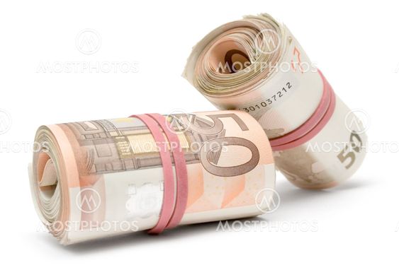 Two Rolls of Euro Bills