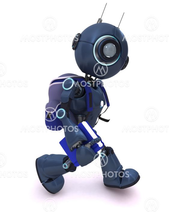 Android with school bag