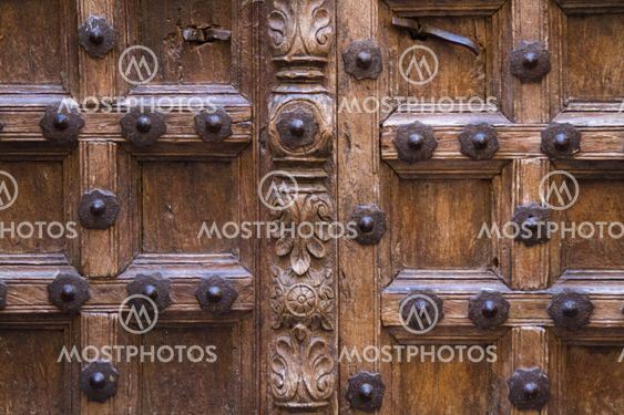 Old artfully crafted doorstep