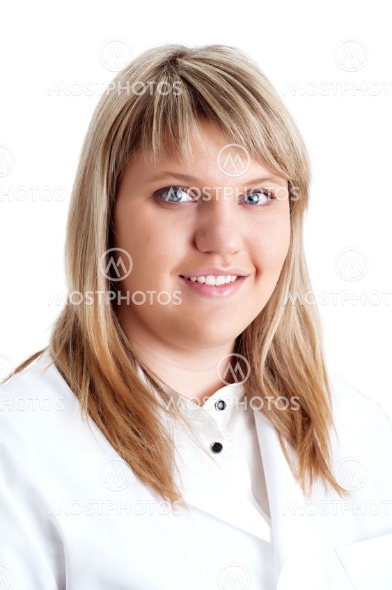 Smiling medical doctor woman