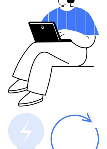 Person Working on Laptop with Innovation and Flow...