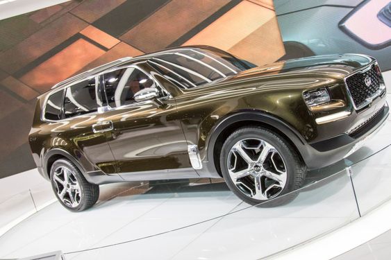 DETROIT - JANUARY 17 :The 2017 Kia Telluride concept at...