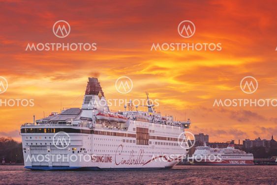Cinderella from the Viking Line company embarking to the...