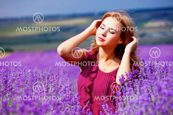 Girl in lavender field