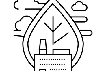 air emissions and ambient air quality line icon vector...