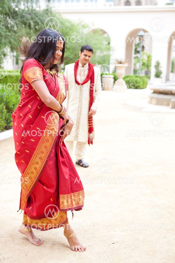 Beautiful Indian bride dancing