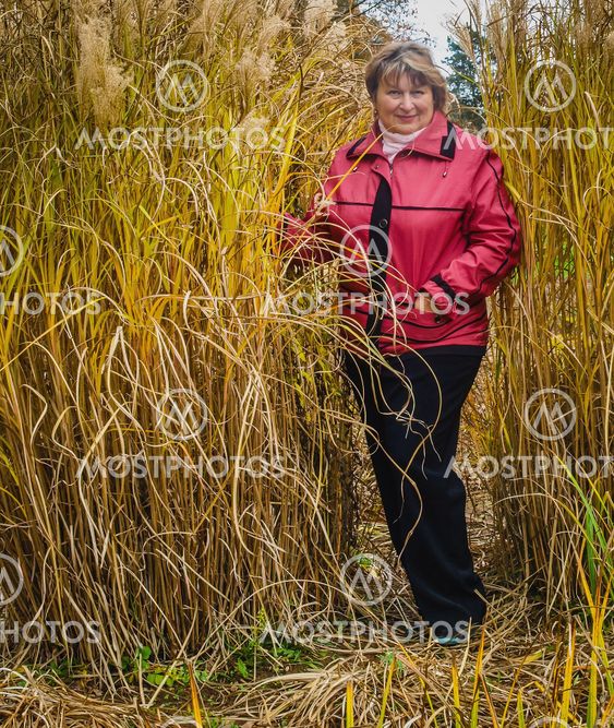 Middle-aged woman in a park