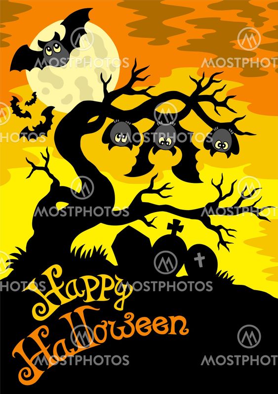 Halloween cemetery silhouette 2