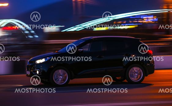 cars go on night city