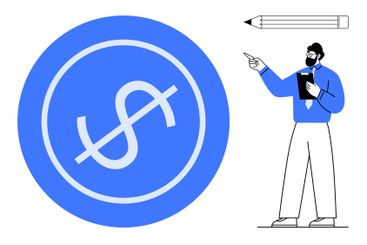 Businessperson Presenting No-Cost Concept with Dollar...