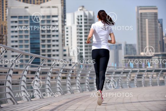 woman jogging at morning
