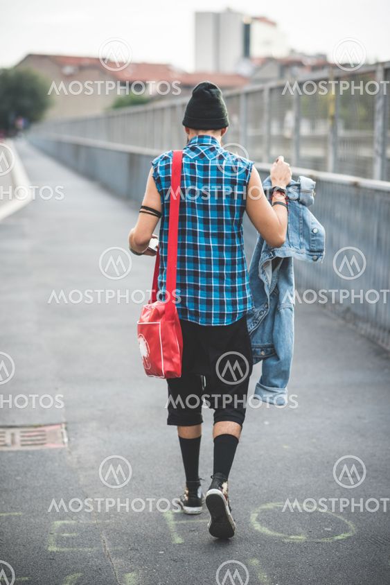 young handsome bearded hipster man