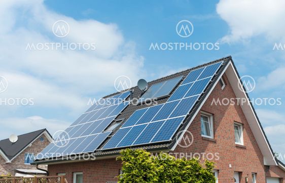 house with solar panels