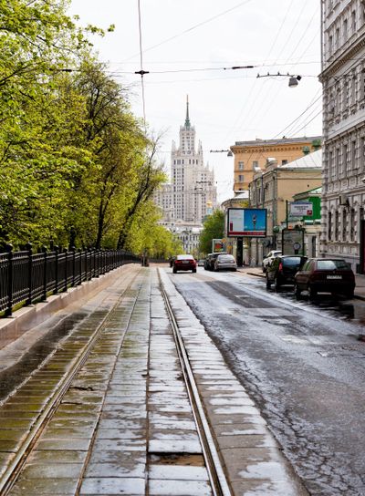 carriageway of Pokrovsky Boulevard in Moscow