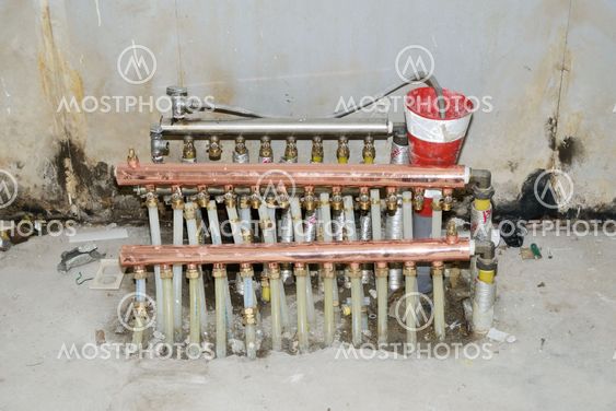 detail of heating water distributor of house