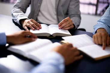 Christian Preacher Leads Bible Study With Friends,...