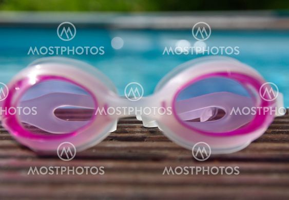 glasses and swimming pool