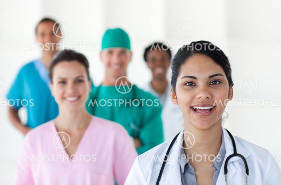 Female doctor smiling at the camera